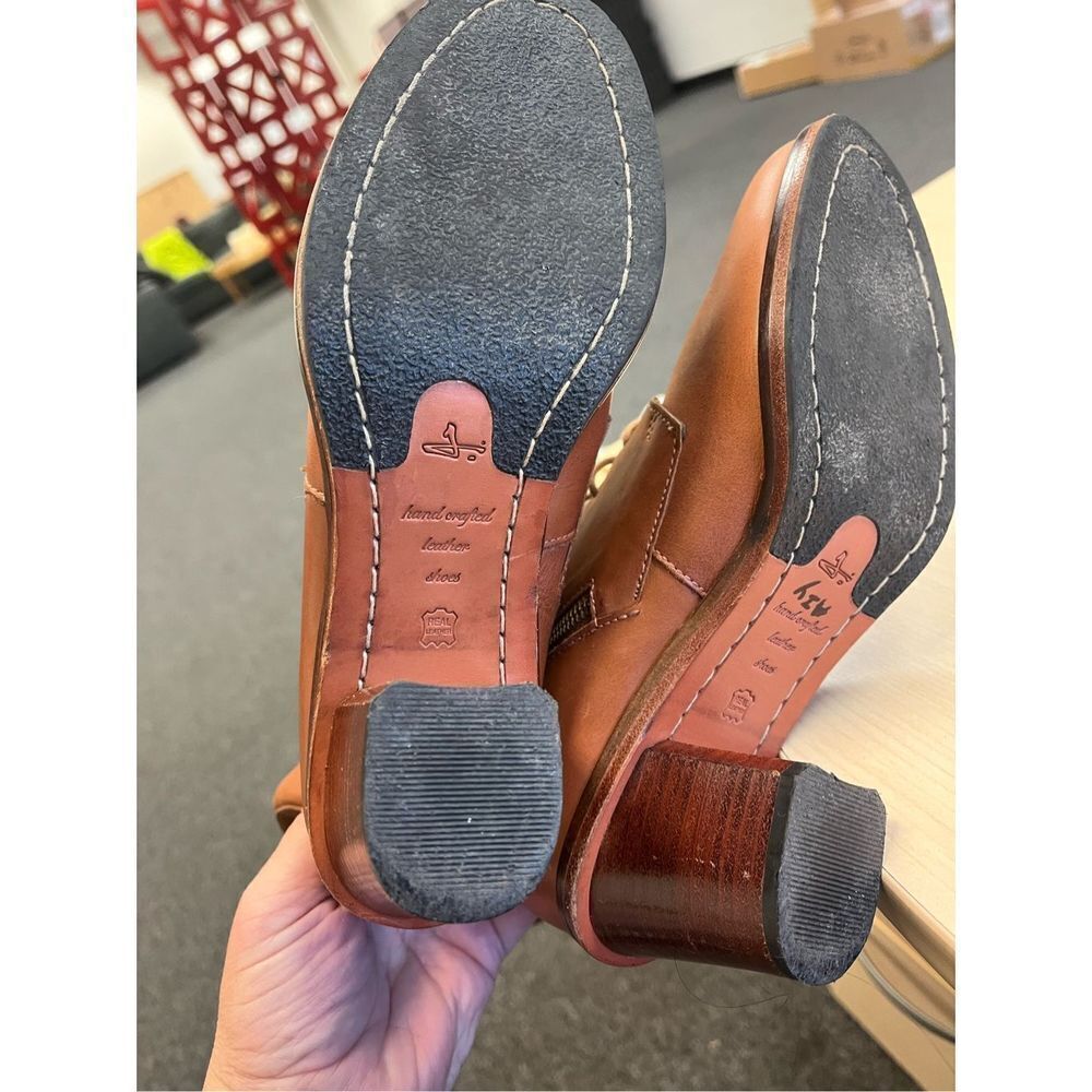 J Shoes Dorset Brown Hand Crafted Leather Lace & Buckle Boots Anthropologie sz 7 - Picture 12 of 12